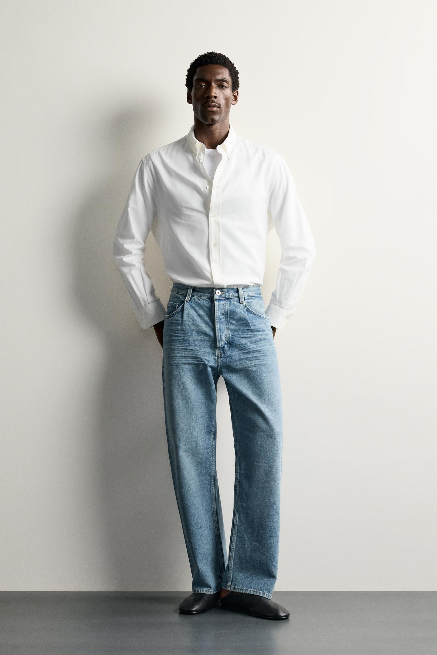 Мужские джинсы Zara Loose Fit, цвет: Синий — фото 1