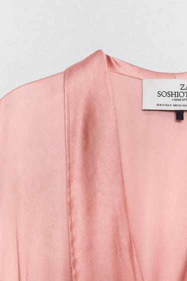 ROBE SATINÉE CEINTURE SOSHIOTSUKI X ZARA - Rose de Zara - Image 7
