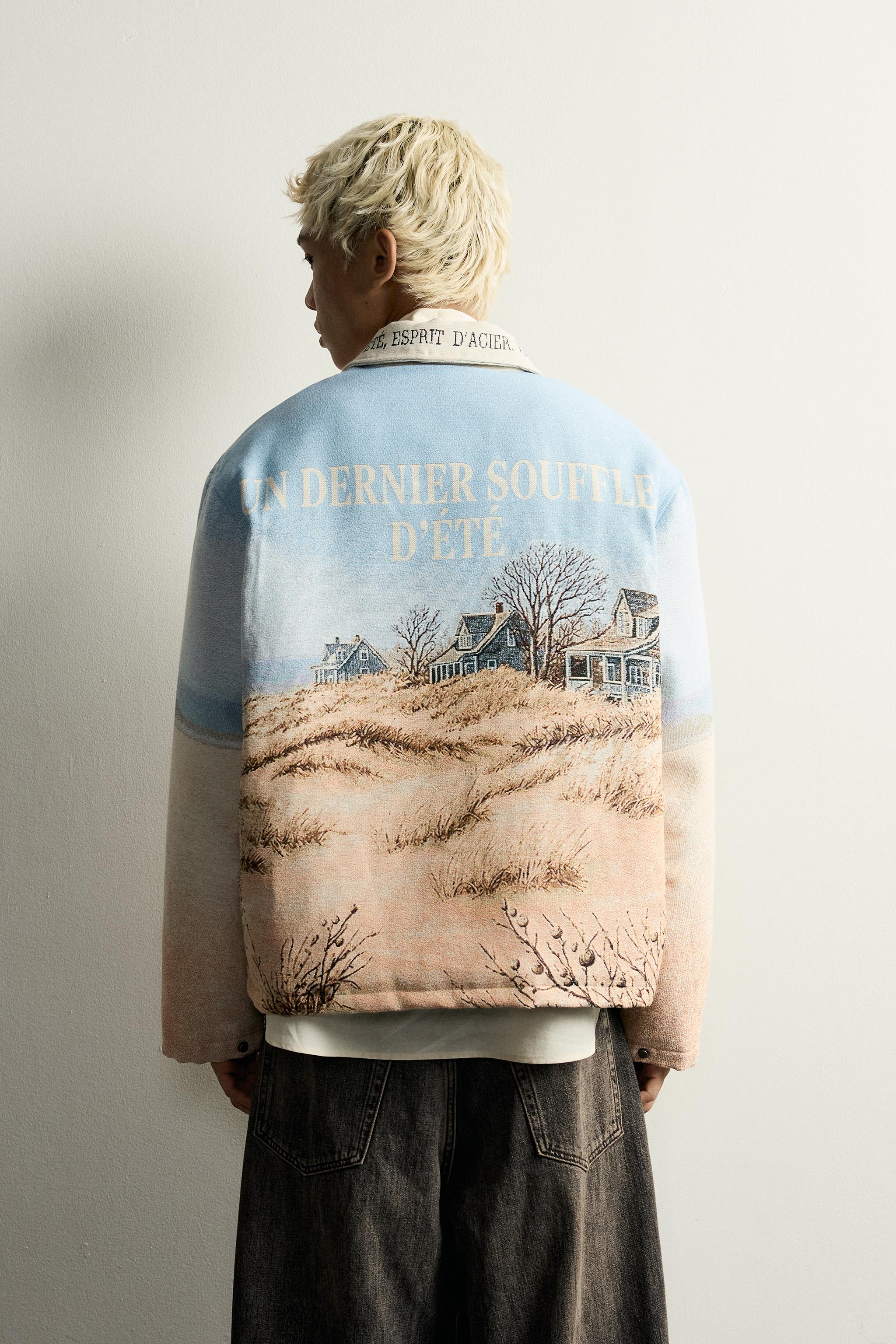 Мужские куртки Zara LANDSCAPE JACQUARD PADDED JACKET — фото 3