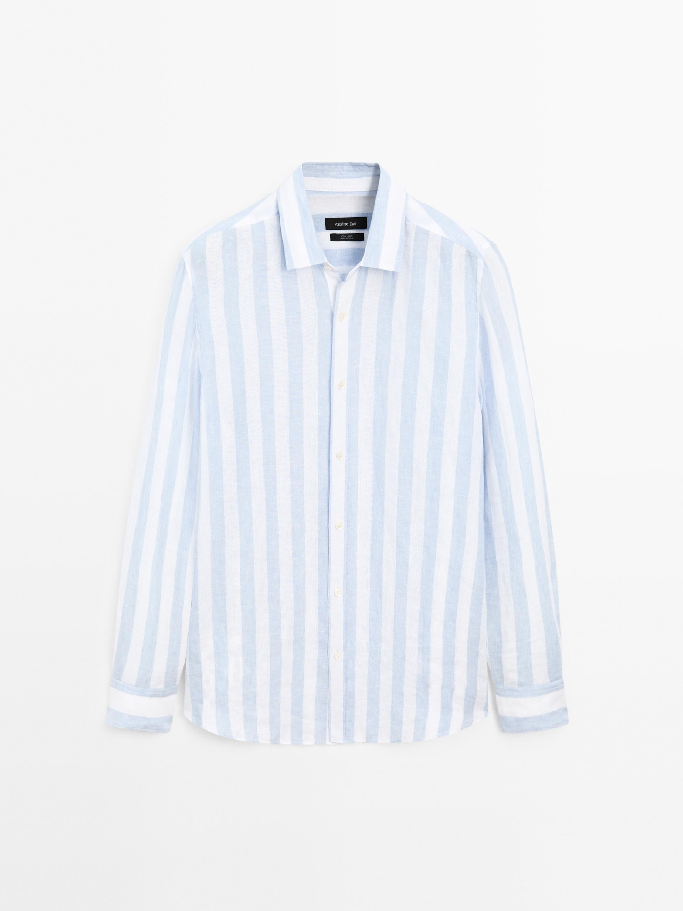 Chemise regular à rayures larges