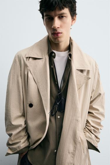 OVERSIZE FIT TRENCH COAT - Oyster-white by Zara