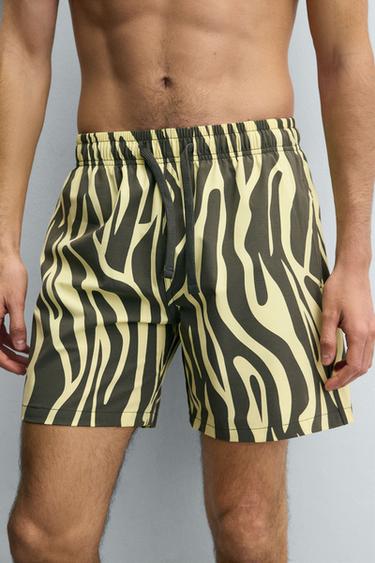 ANIMAL PRINT LONG SWIMMING TRUNKS - Zebra by Zara - Image 4