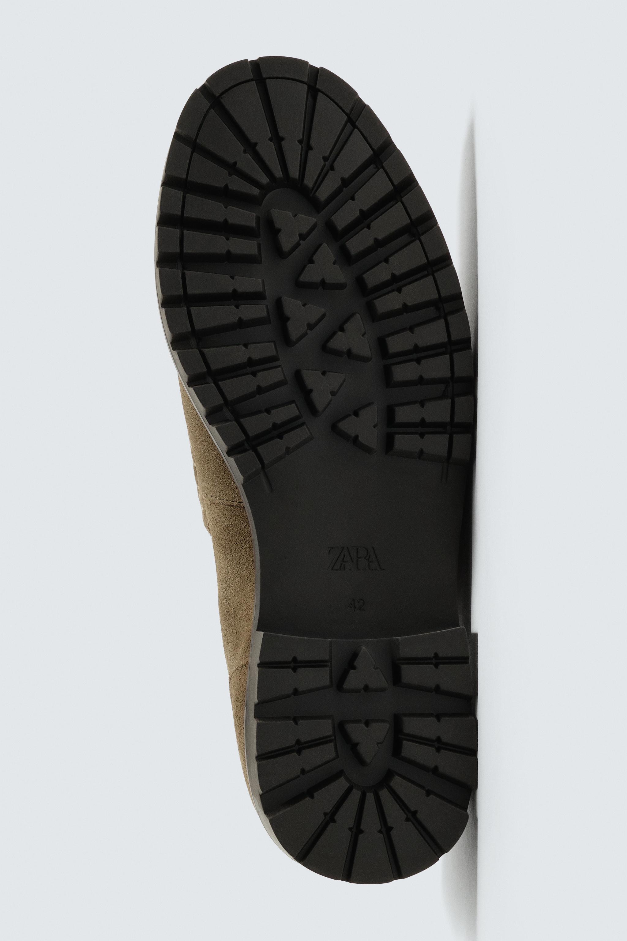 LEATHER PENNY LOAFERS WITH TRACK SOLE