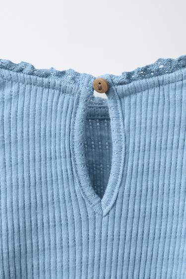 ENSEMBLE BODY ET LEGGING EN DENTELLE - Bleu moyen de Zara - Image 3