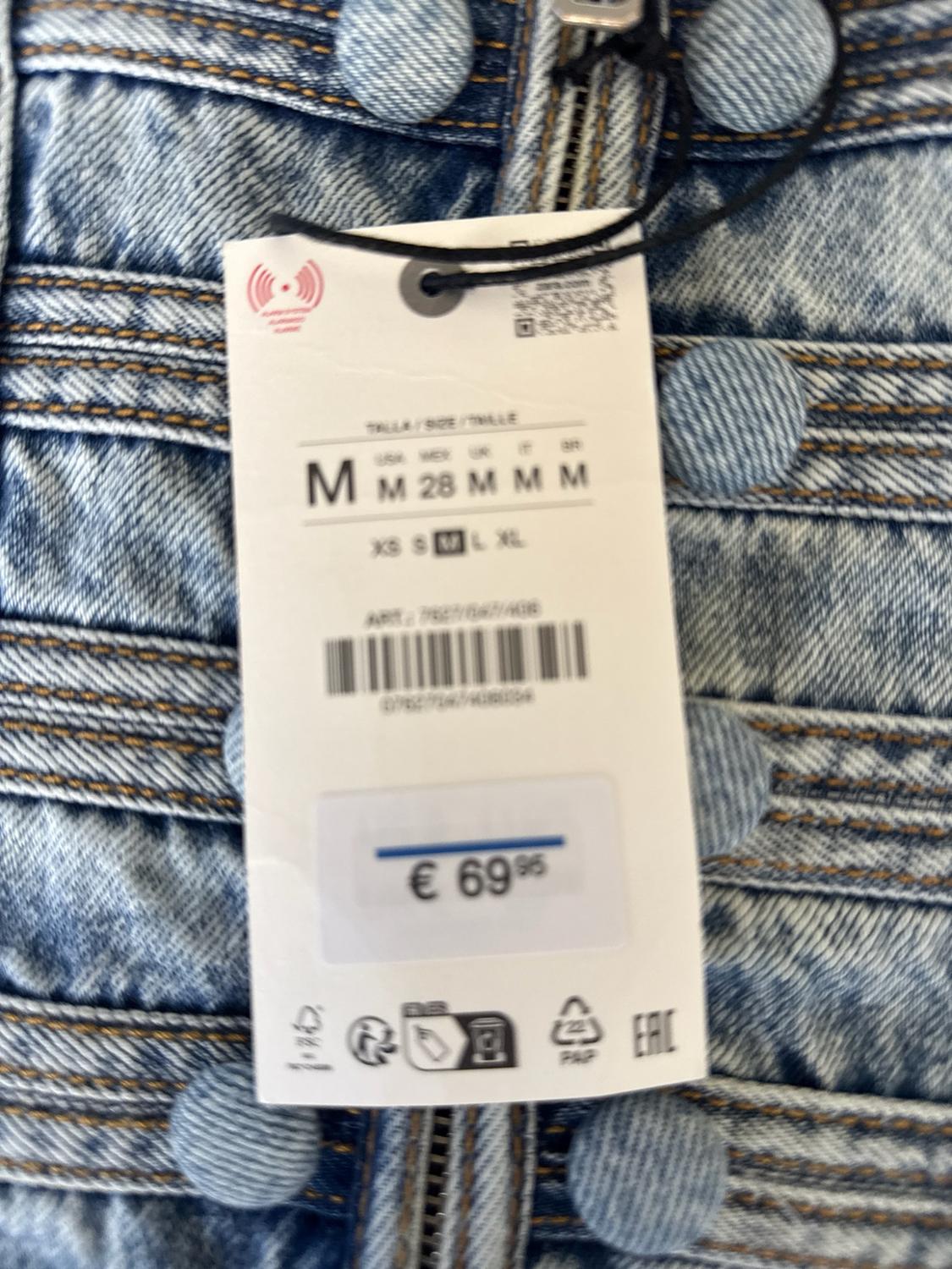 ZW COLLECTION FITTED DENIM JACKET WITH BUTTONS - Image 2