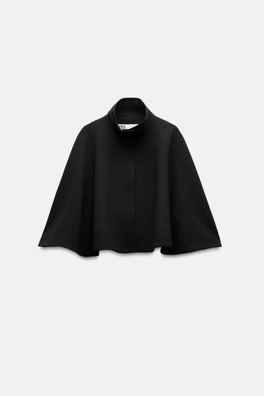 Zara SHORT CAPE ZW COLLECTION - Black