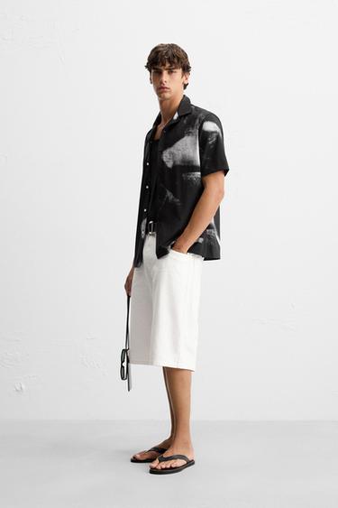 ABSTRACT PRINT STRETCH SHIRT - Black by Zara - Image 3