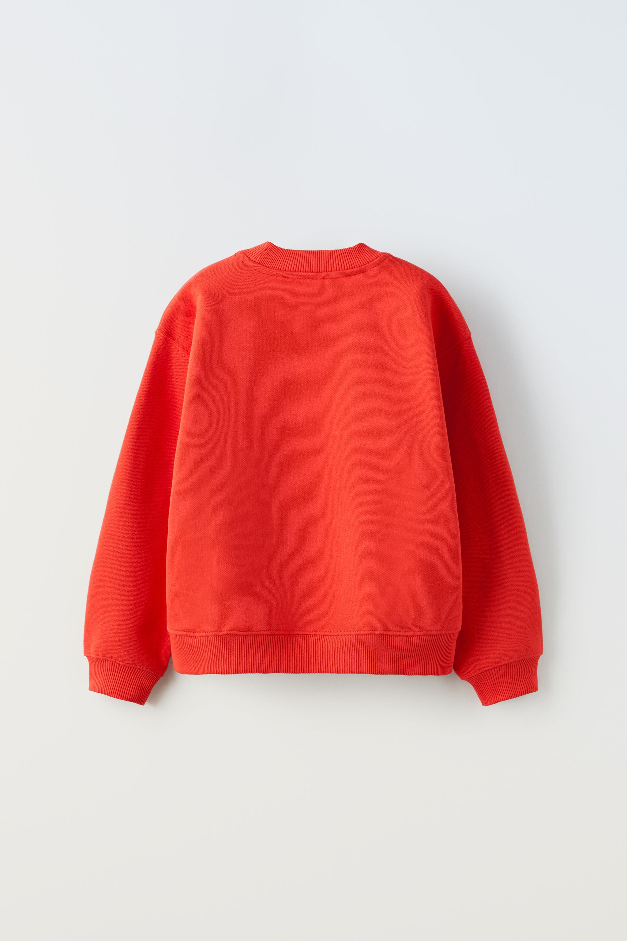 EMBROIDERED TEXT SWEATSHIRT Red ZARA United States