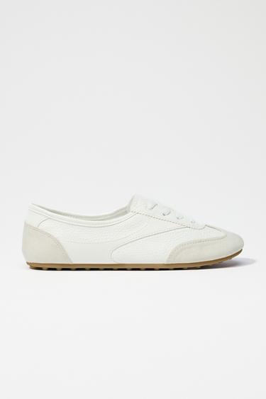 DERBYS COMBINÉES PLATES - Blanc de Zara