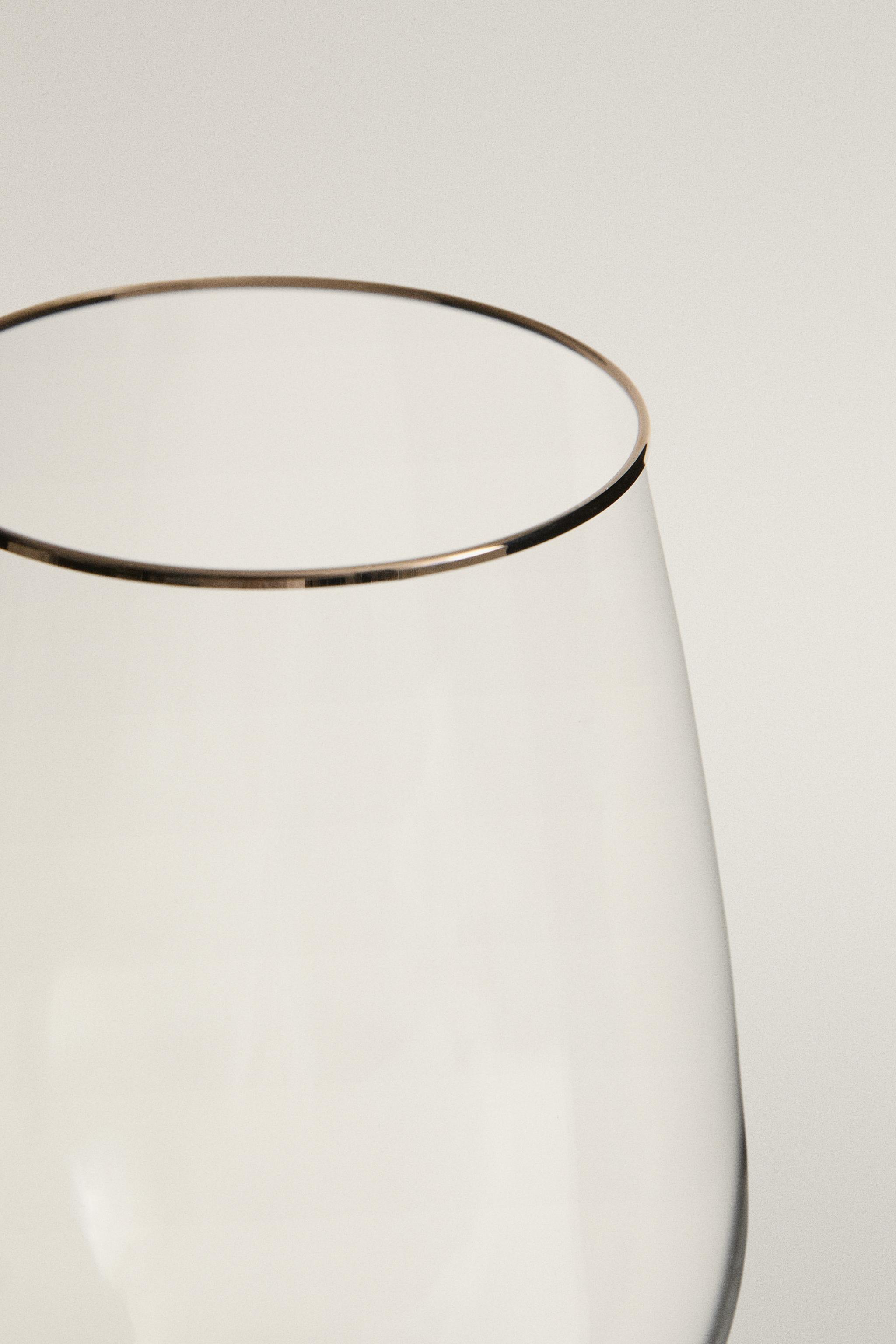 CRYSTALLINE GLASS WITH SILVER RIM