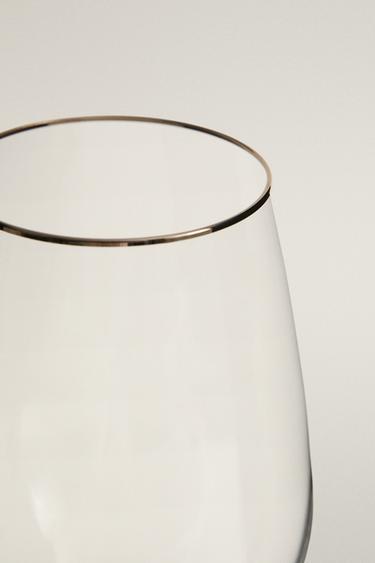 SILVER RIM CRYSTALLINE GLASS - Silver by Zara - Image 2