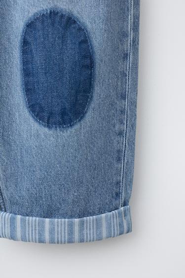 JEAN BAGGY À GENOUILLÈRE - Bleu moyen de Zara - Image 3