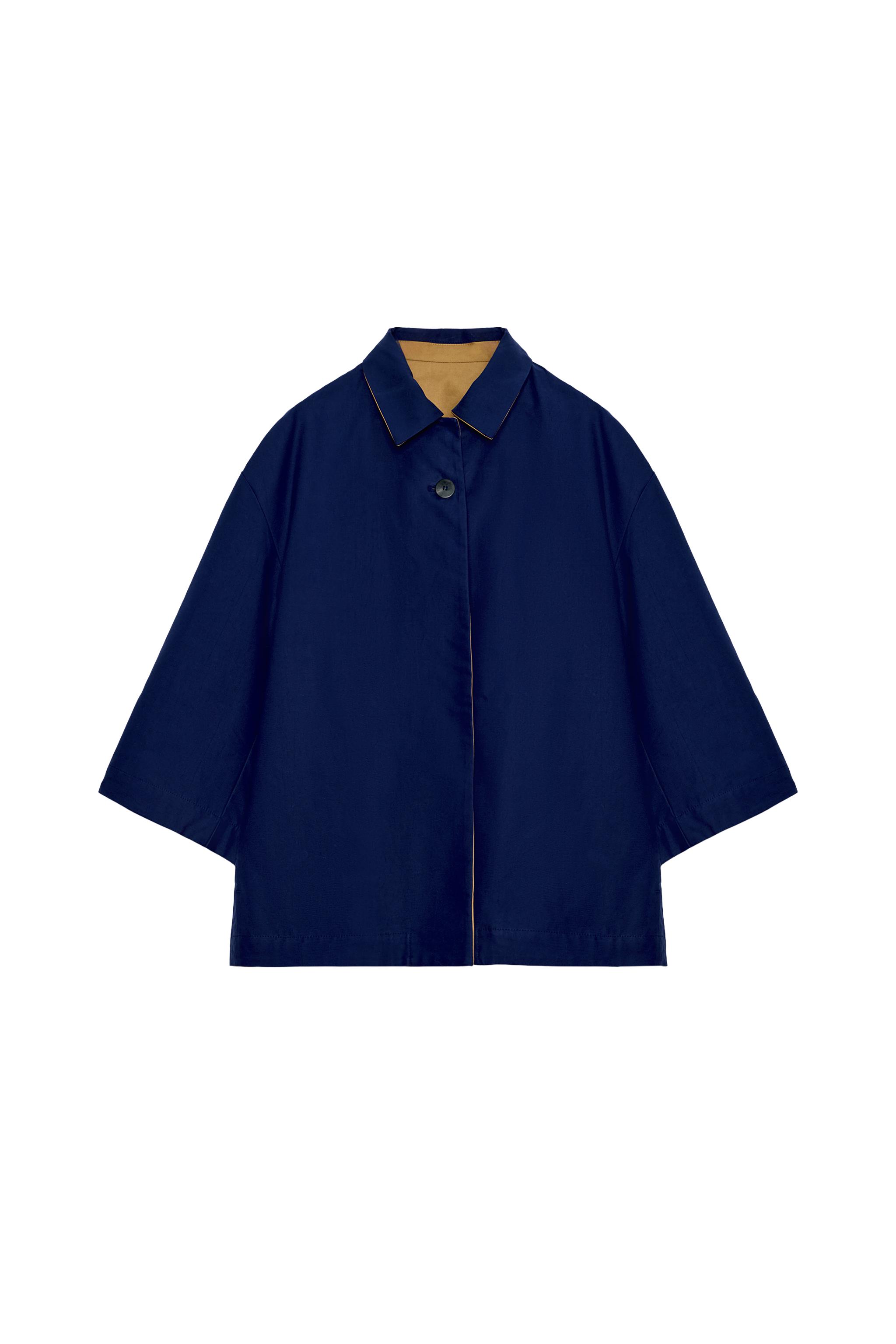 ZW COLLECTION REVERSIBLE SHORT TRENCH COAT - Bluish | ZARA United