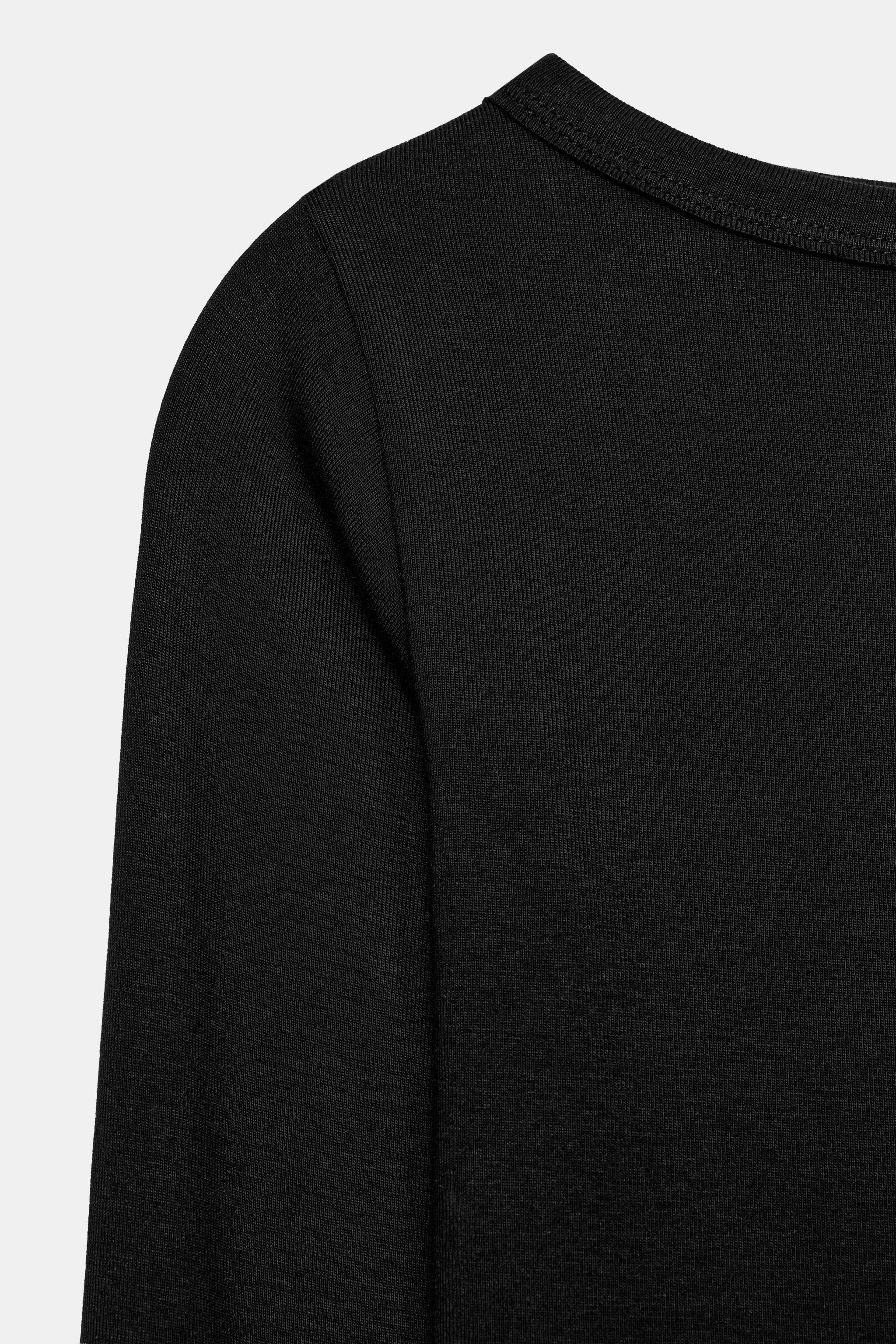 Женские футболки Zara BOAT NECK T-SHIRT — фото 7