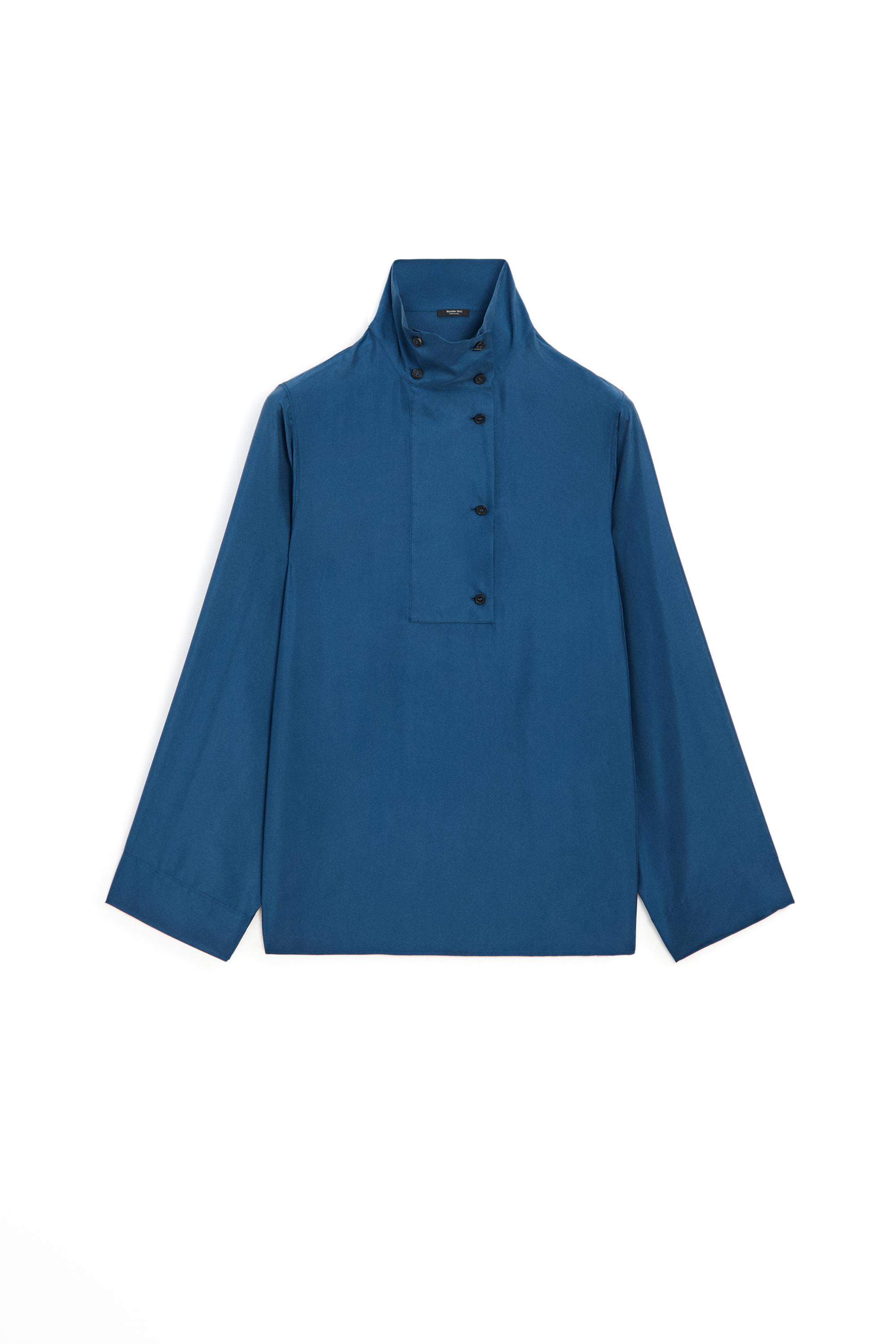 100% mulberry silk blouse with stand collar - 464 | ZARA United States
