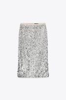 COMBINED PLEATED KNIT SKIRT