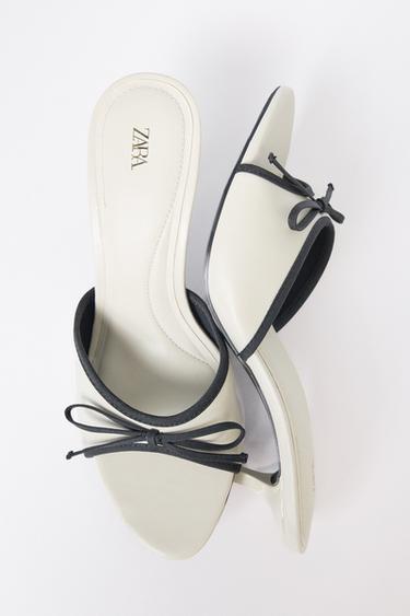 HEELED SANDALS WITH BOW - white by Zara