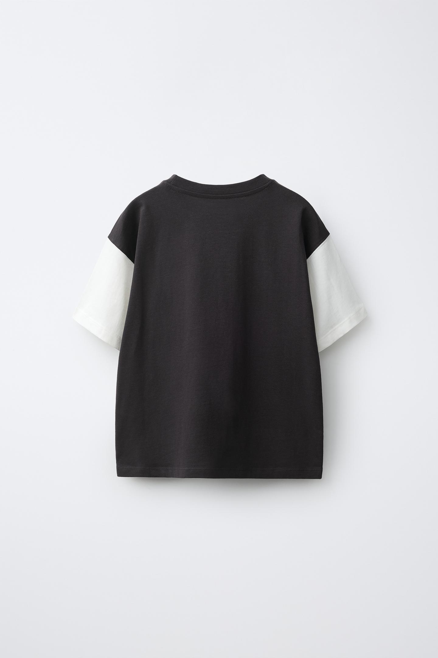 Детская футболка Zara Text Print, цвет: Тёмный антрацитовый — фото 2