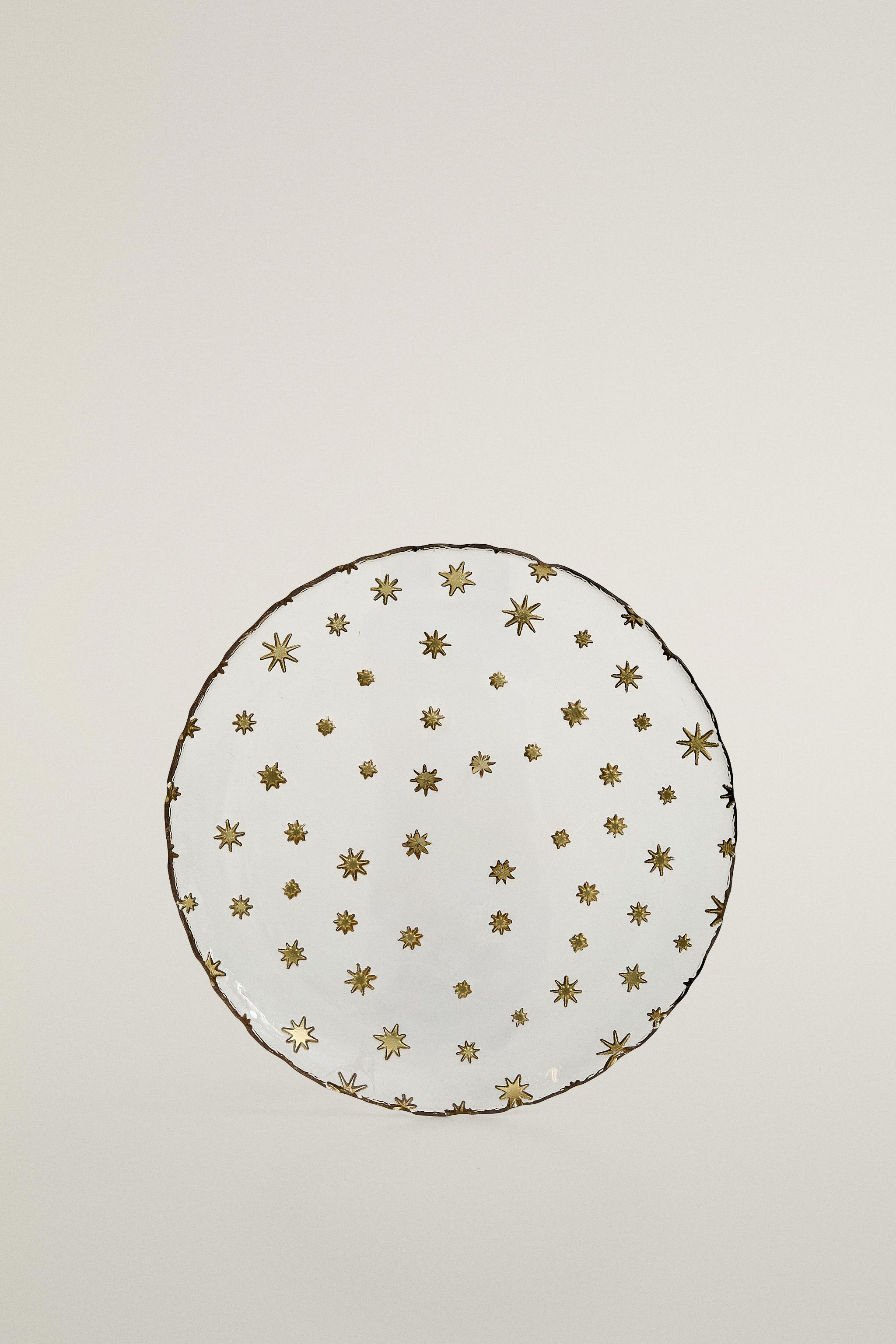 CHRISTMAS STAR GLASS DESSERT PLATE