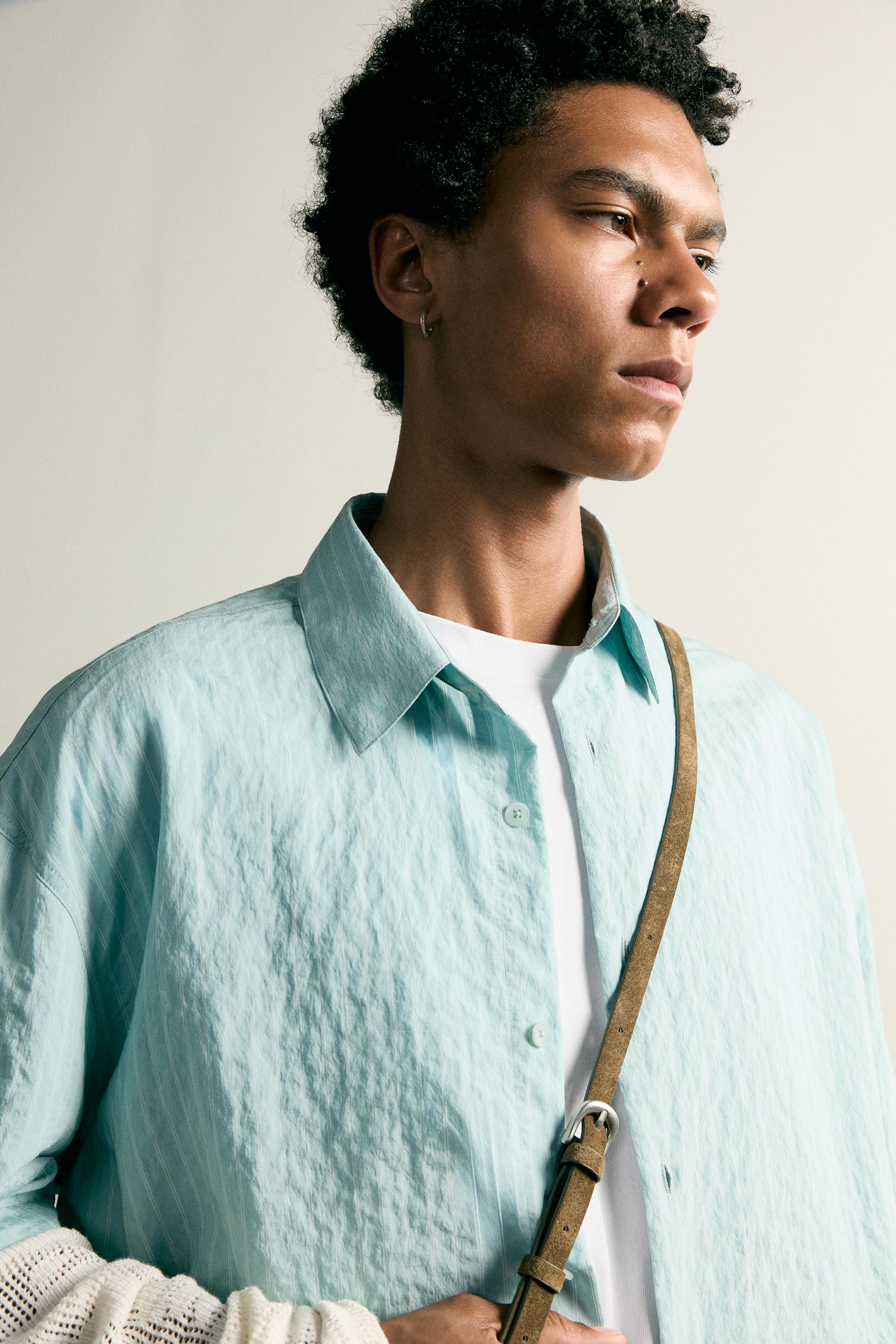 RELAXED FIT SHIRT WITH LAYERED SLEEVE DETAIL