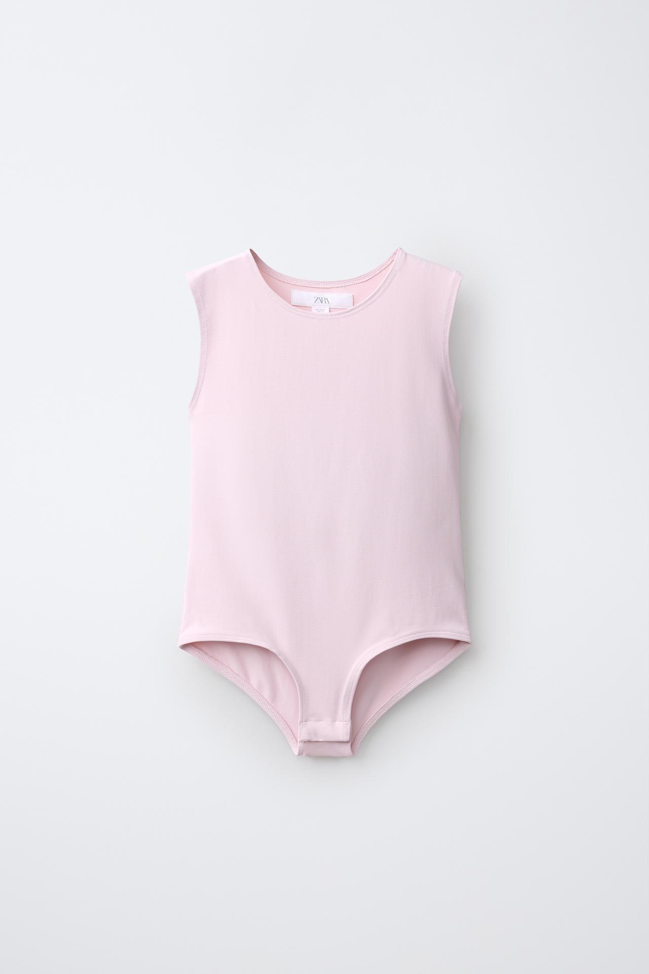 POLYAMIDE SLEEVELESS BODYSUIT — Pink