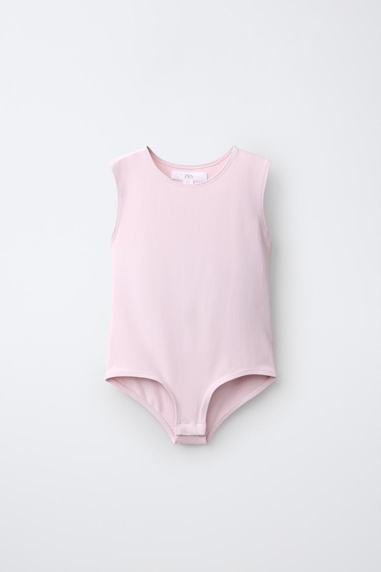 POLYAMIDE SLEEVELESS BODYSUIT — Pink