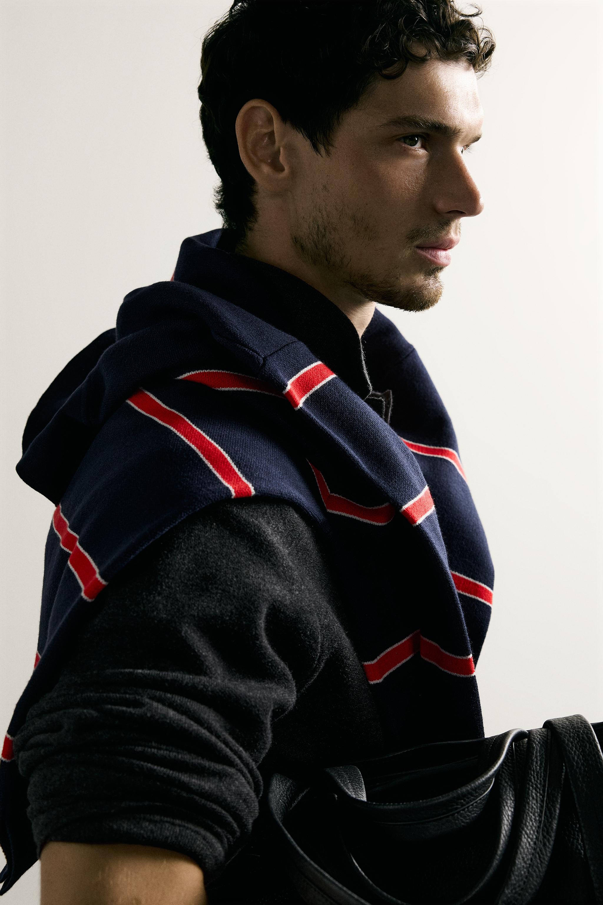 Мужские рубашки Zara SOFT STRIPED KNIT POLO SHIRT — фото 6