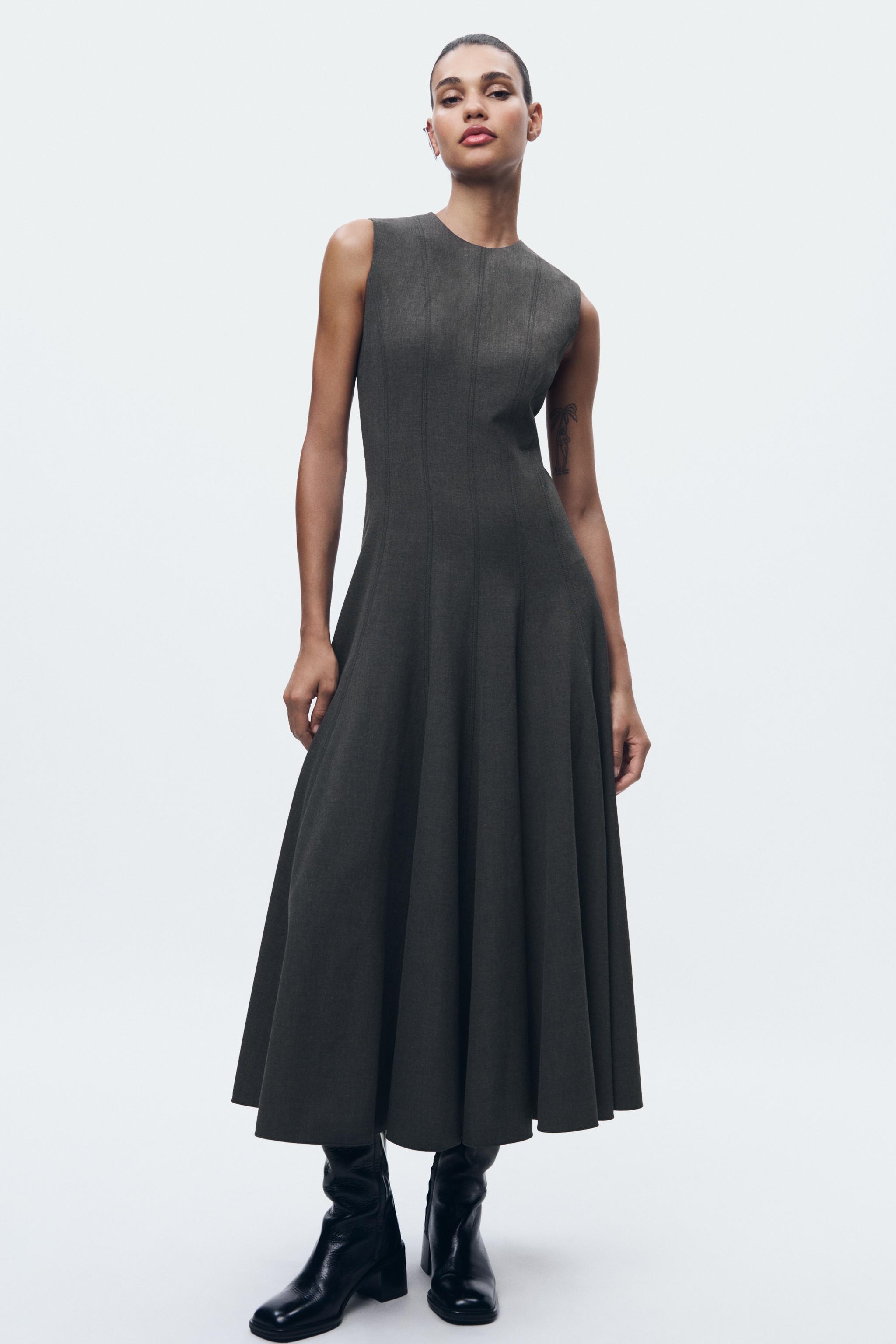 SLEEVELESS DRESS ZW COLLECTION - Dark gray | ZARA Canada