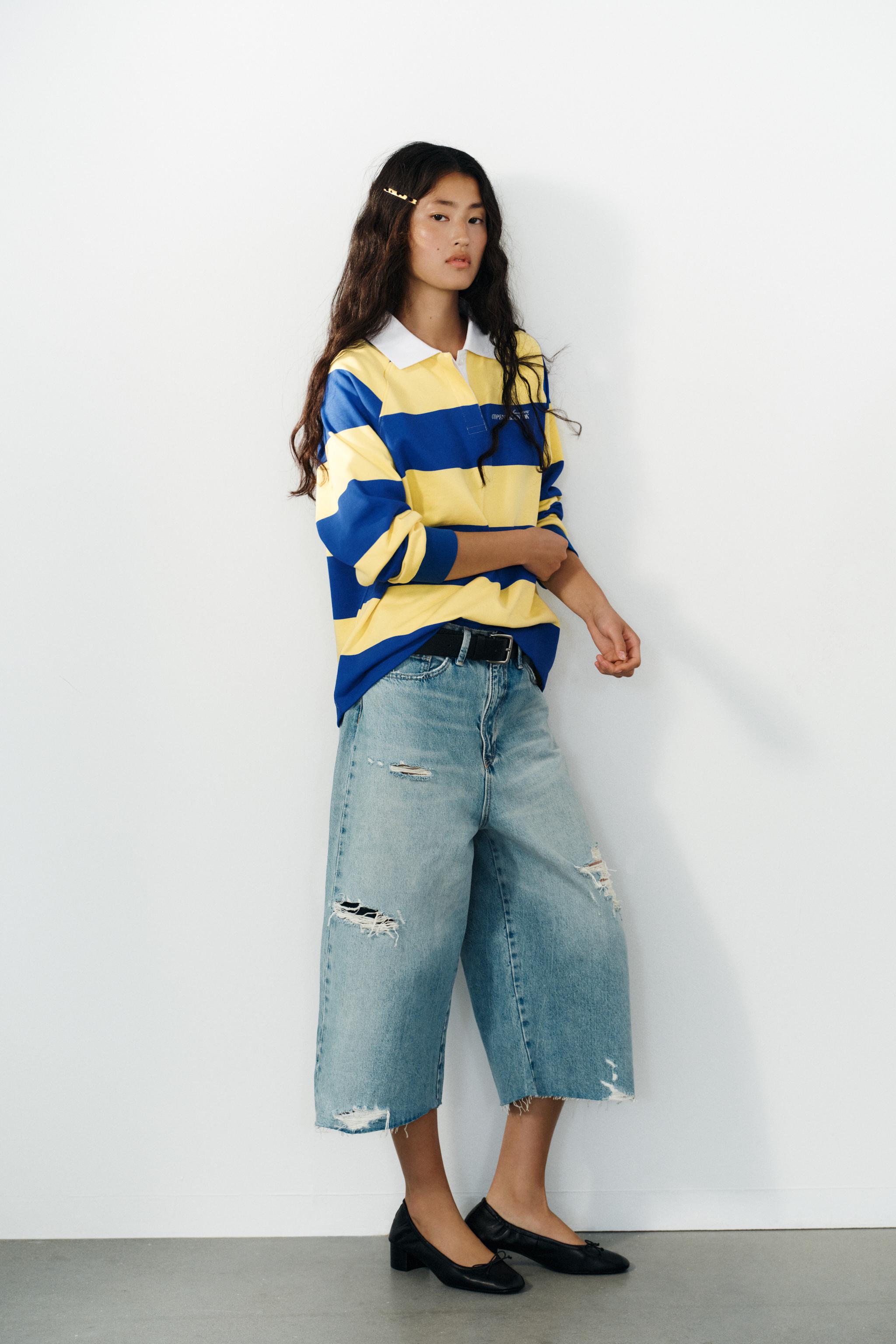 Женские рубашки Zara STRIPED EMBROIDERED POLO SHIRT — фото 4
