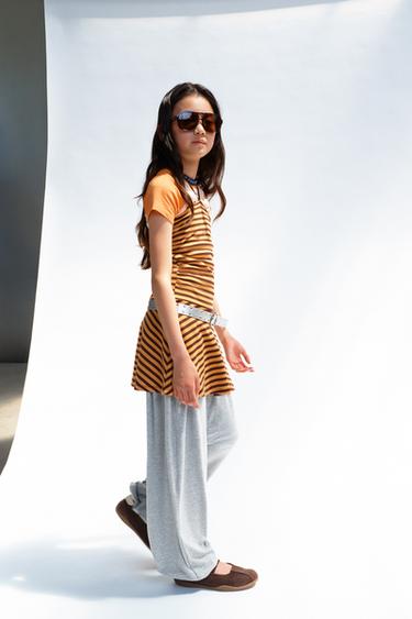 STRIPED HALTER DRESS - Intense yellow by Zara