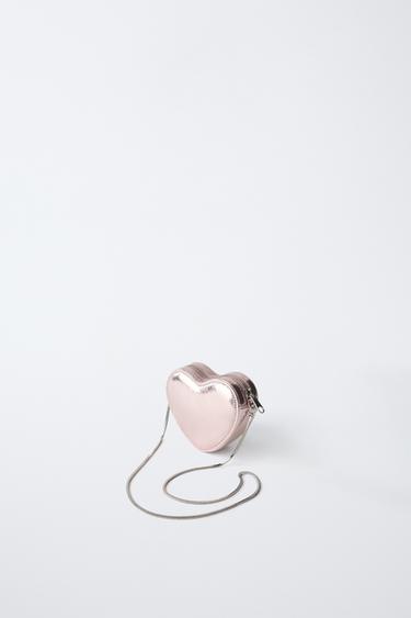 METALLIC HEART CROSSBODY BAG - Pink by Zara - Image 1