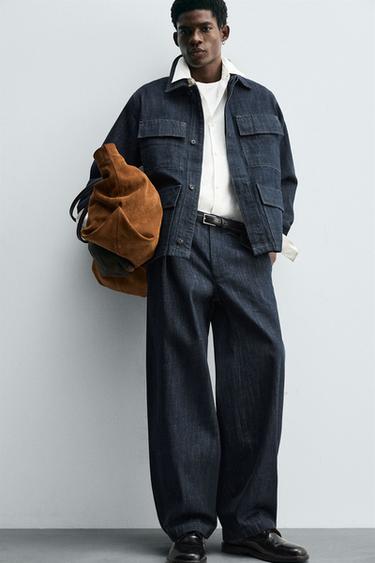 VESTE EN DENIM COUPE DÉCONTRACTÉE À POCHES - Indigo de Zara - Image 6