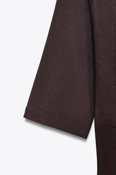 COTTON MODAL T-SHIRT - Aubergine by Zara