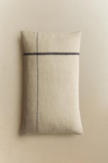 CUSHION COVER WITH CONTRAST LINE - Light beige by Zara - Image 4