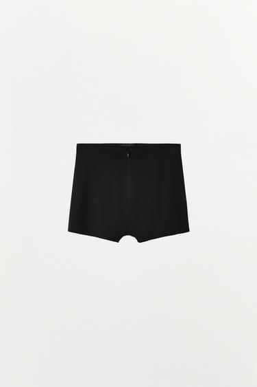 KRATKE HLAČE IZ MEŠANICE POLIAMIDA Z ZADRGO - Črna od Zare