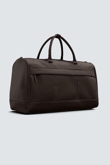 TEXTURED TRAVEL BAG - Brown by Zara - Image 0