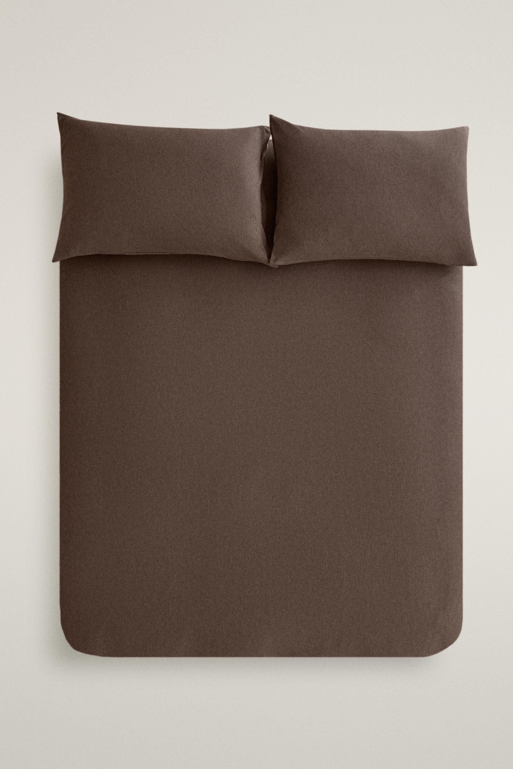 COTTON JERSEY DUVET COVER — Brown