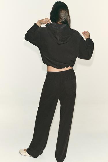 WIDE-LEG TROUSERS - Dark brown by Zara - Image 3