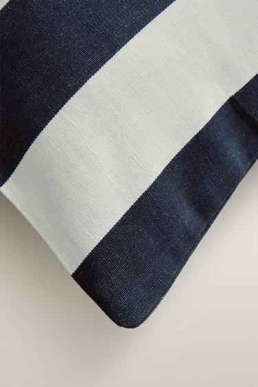 WIDE STRIPE THROW PILLOW COVER — Blue 2