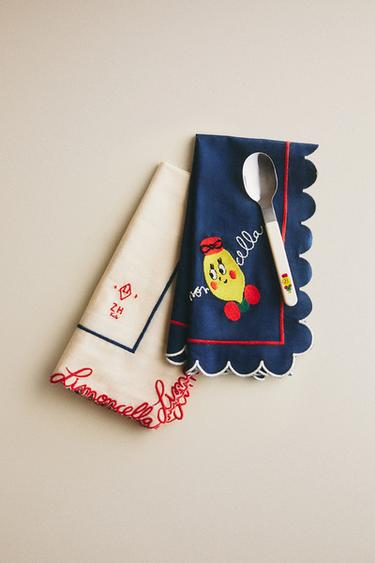 PACK OF LIMONCELLA COTTON NAPKINS X THE ANIMALS OBSERVATORY (PACK OF 2) - Light beige by Zara - Image 5