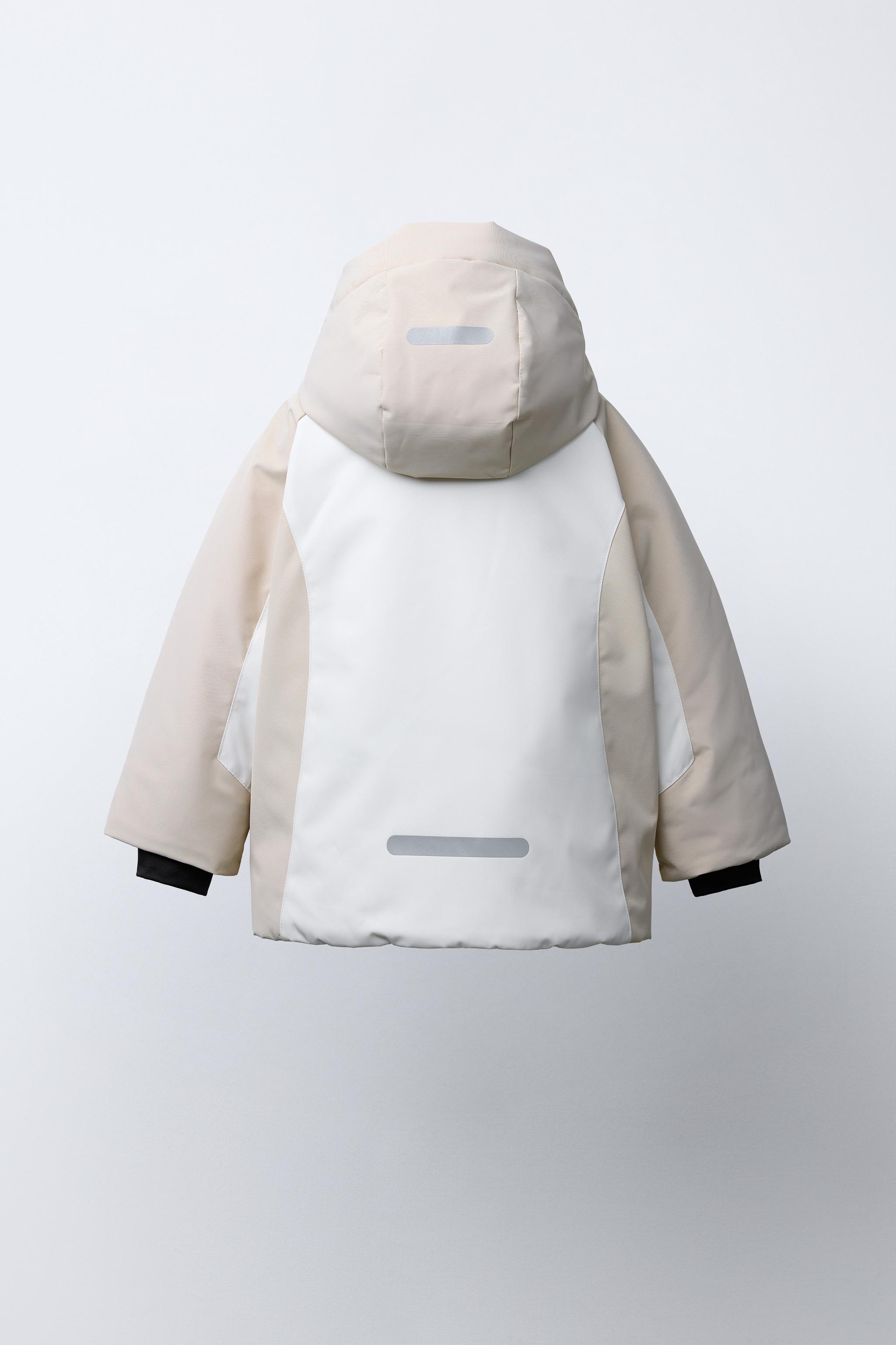 COLOR BLOCK WATER RESISTANT AND WINDPROOF JACKET - Ecru | ZARA