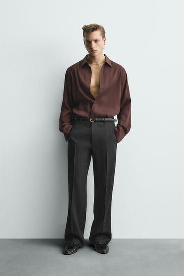 CHEMISE RELAXED FIT 100% SOIE LIMITED EDITION - Bordeaux de Zara - Image 0