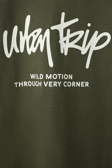 T-SHIRT MOLLETONNÉ À DÉCOUPES - Kaki de Zara - Image 3