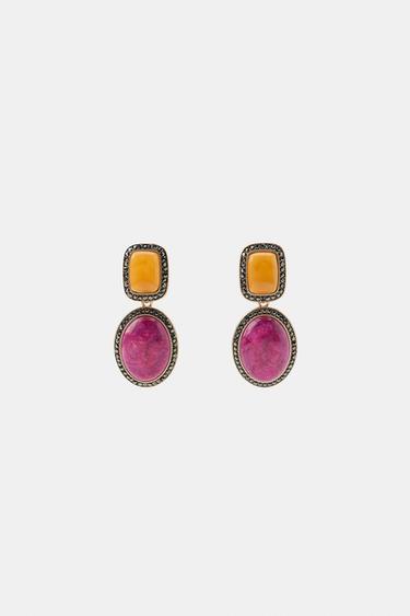 STONE SHINE EARRINGS - Multicoloured by Zara