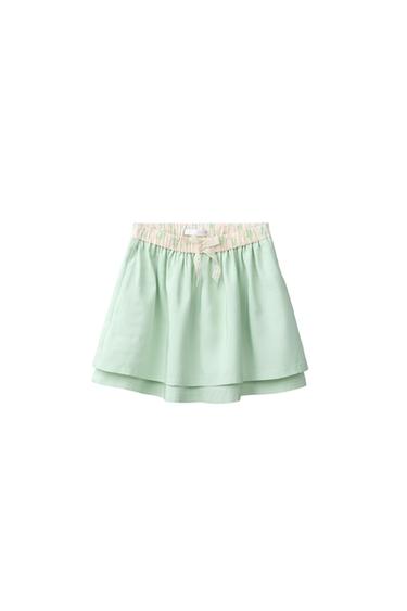 FALDA TAFETA DETALLE CINTURA - Lima claro de Zara