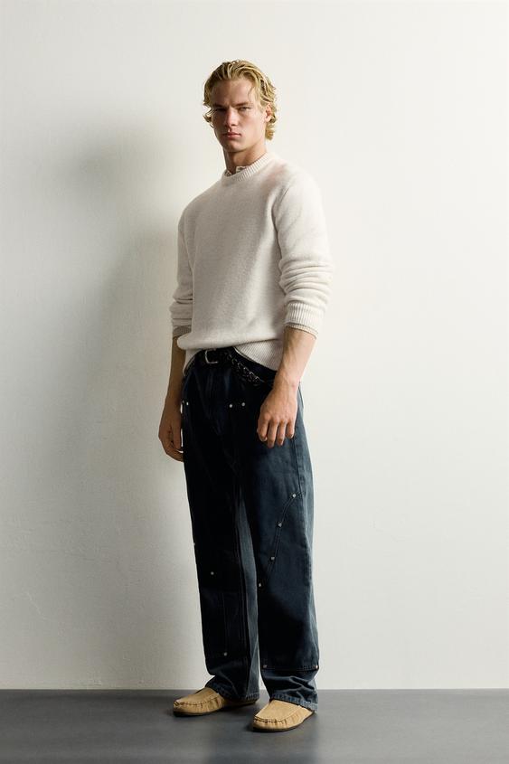 PULL TEXTURÉ AVEC LAINE - Blanc cassé de Zara - Image 3