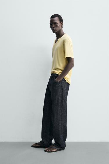 HAUT À COL TUNISIEN OUVERT - Jaune de Zara - Image 3