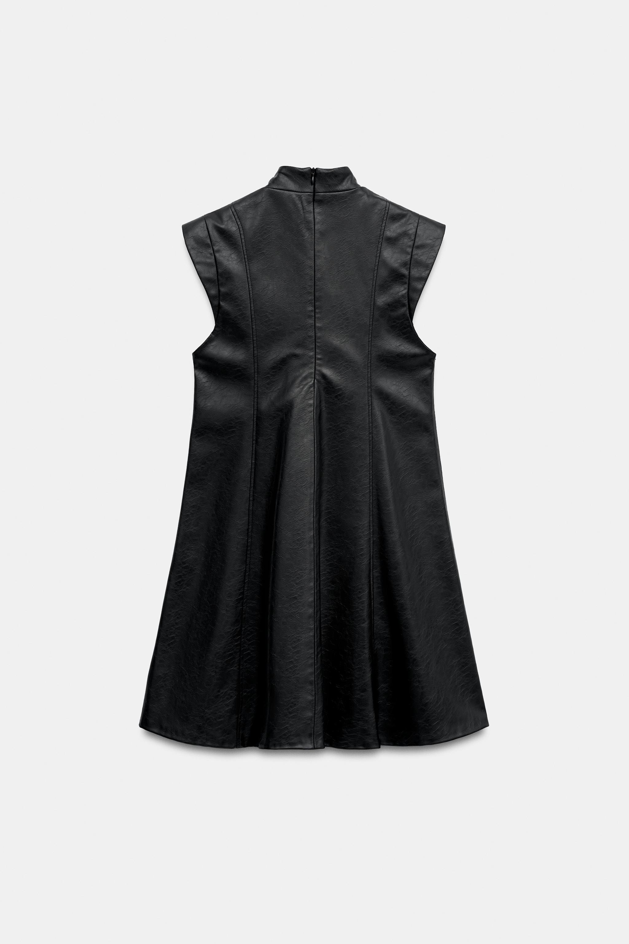 フェイクレザーミニワンピース - ブラック | ZARA Japan / 日本