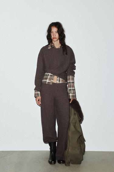 SOFT LONG SLEEVE JUMPER - Brown marl by Zara