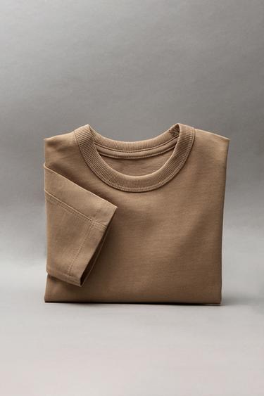 BASIC-T-SHIRT – HEAVY WEIGHT - Hellbraun von Zara